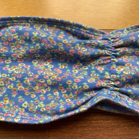 Aerie Blue Floral Cotton Bandeau Bralette, small - Picture 6 of 6